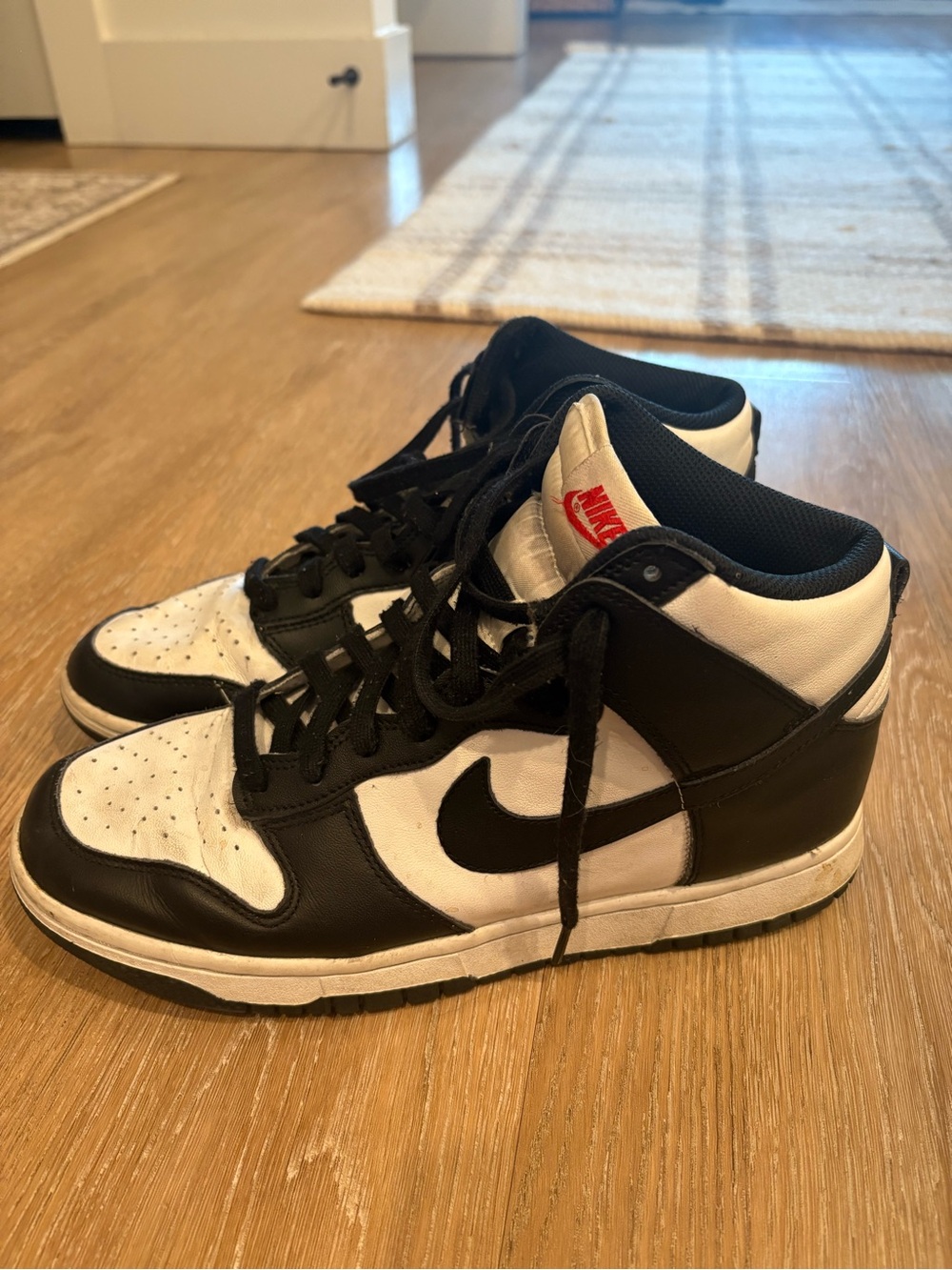 Nike Black and White Retro High-Top Sneakers